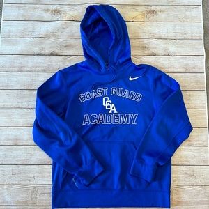 EUC men's medium Nike Thermo fit nylon Coast Guard Academy hoodie